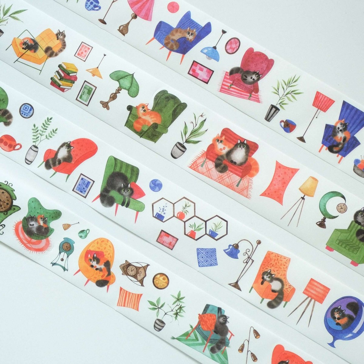 Sticker Set Washi Tape - Paw Parlor - 4-pack - 8 - Washi Tape Shop - Tidformera