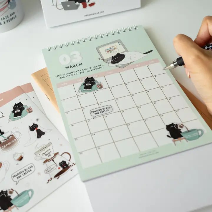 Sticker Sheet - Mocha Cat - Insert coffee to begin - 4 - CutieSquad - Tidformera
