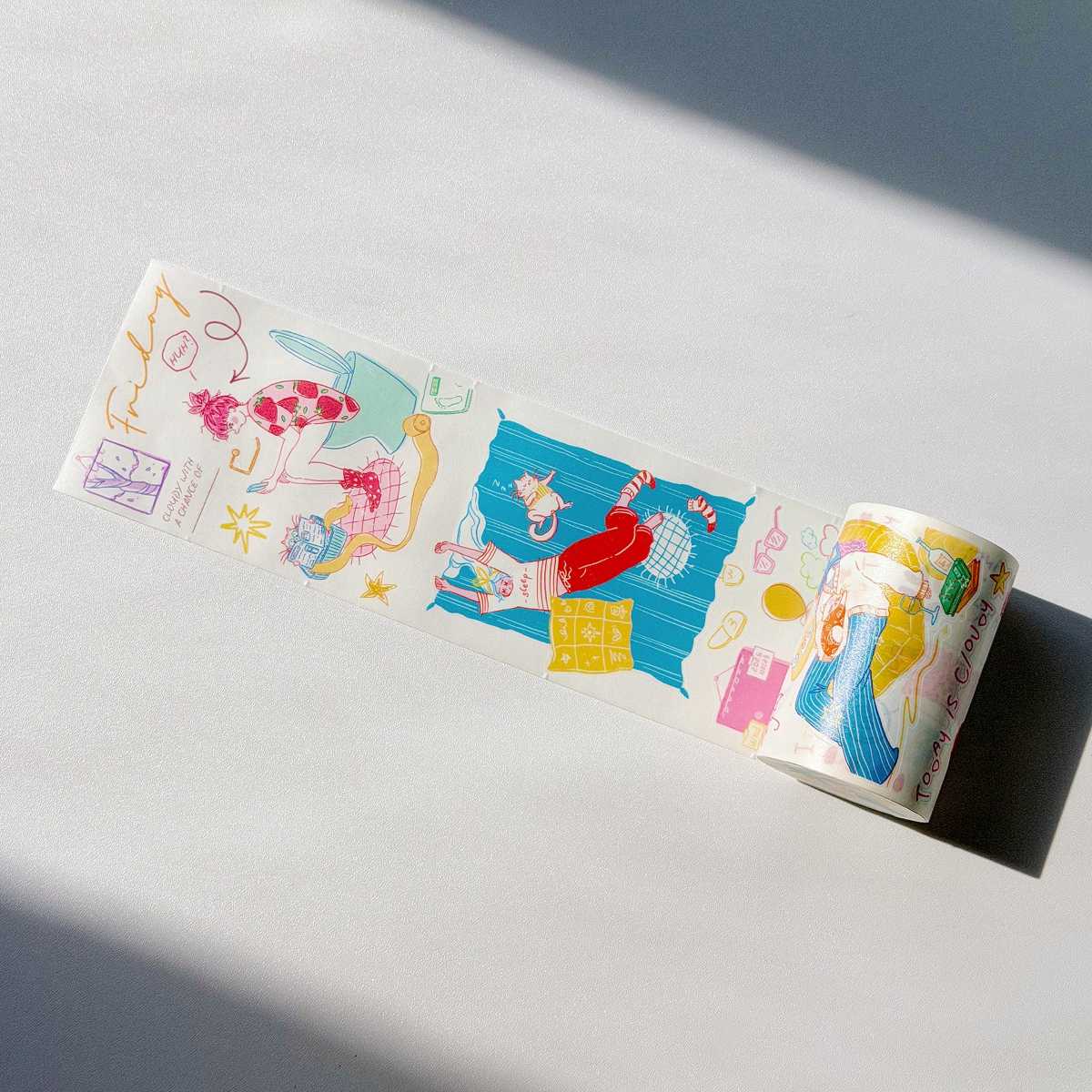 Sticker Washi Tape - Pre-cut - Dopamine Days - 65 mm - 4 - Washi Tape Shop - Tidformera