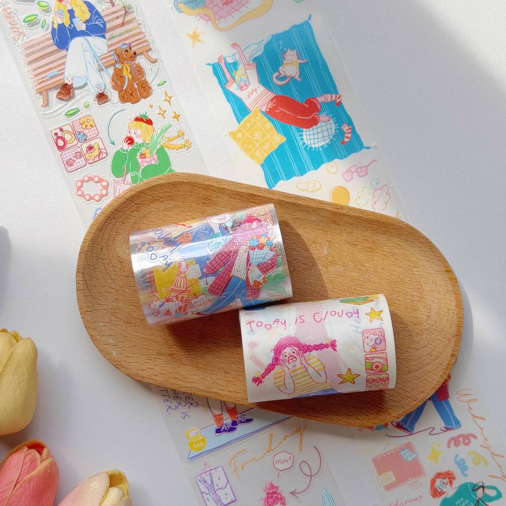 Sticker Washi Tape - Pre-cut - Dopamine Days - 65 mm - 5 - Washi Tape Shop - Tidformera