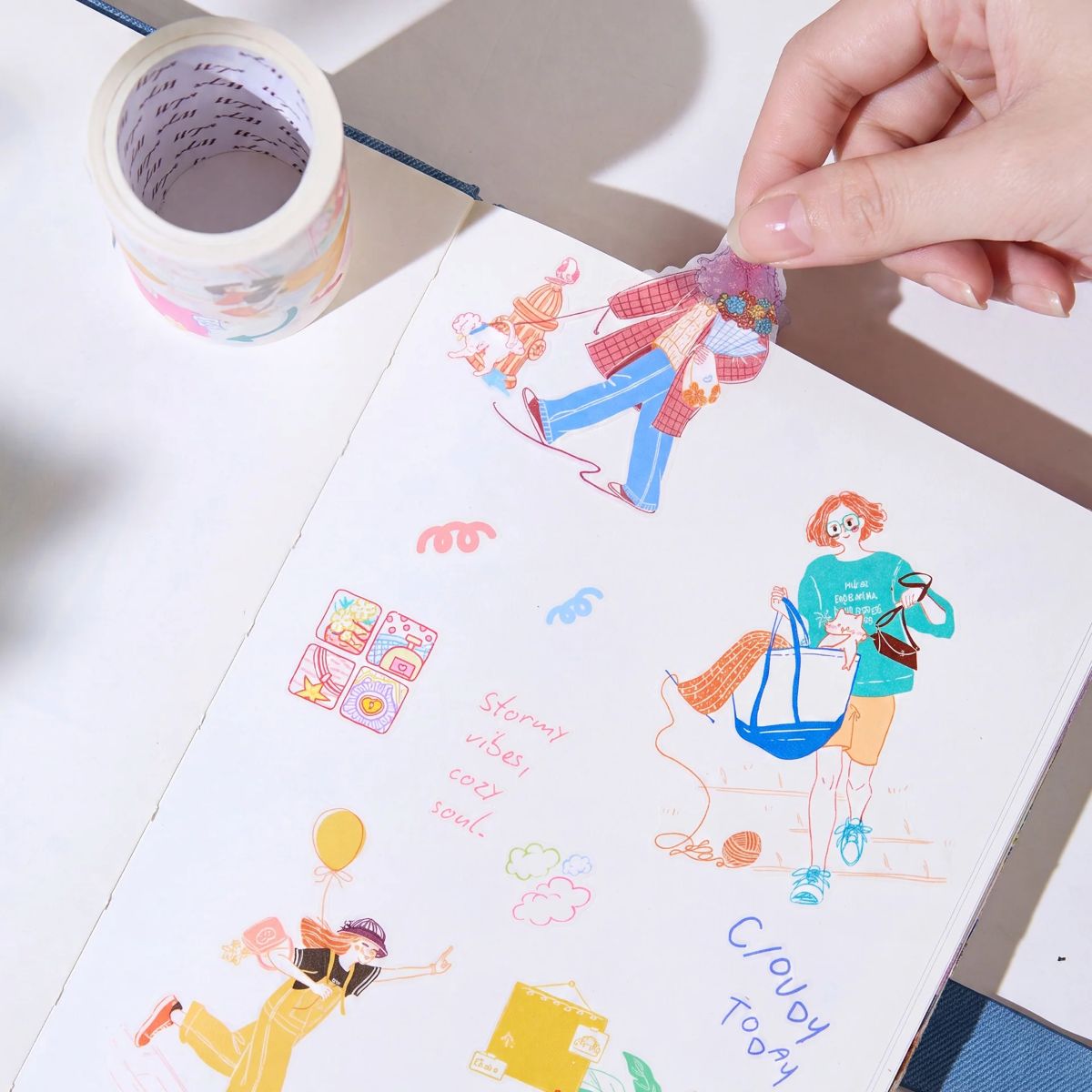 Sticker Washi Tape - Pre-cut - Dopamine Days - 65 mm - 2 - Washi Tape Shop - Tidformera