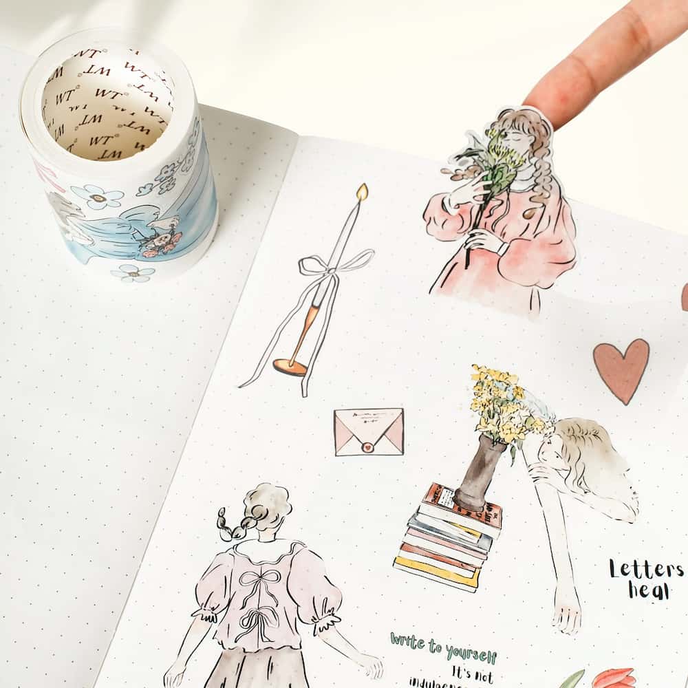 Sticker Washi Tape - Pre - cut - Me Time - 60 mm - 2 - Washi Tape Shop - Tidformera