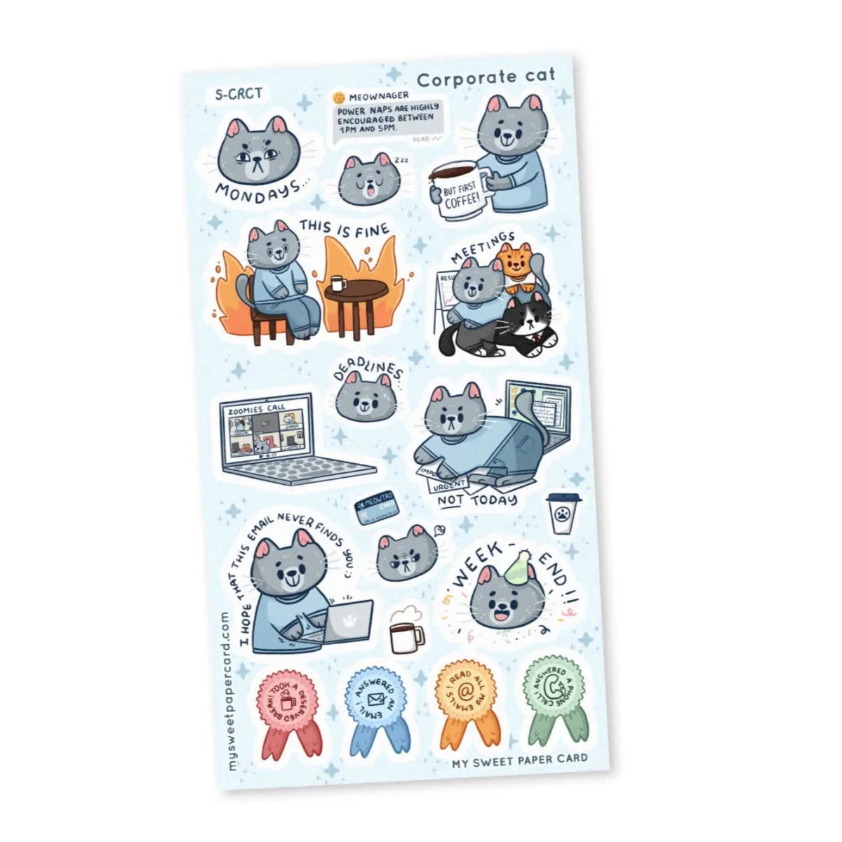 Stickers - Corporate Cat - 1 - My Sweet Paper Card - Tidformera