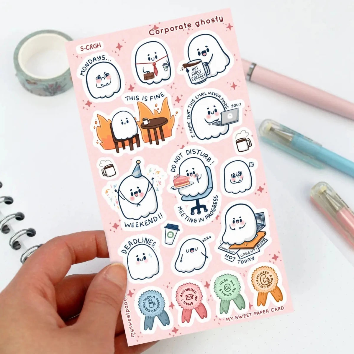 Stickers - Corporate Ghost - 2 - My Sweet Paper Card - Tidformera
