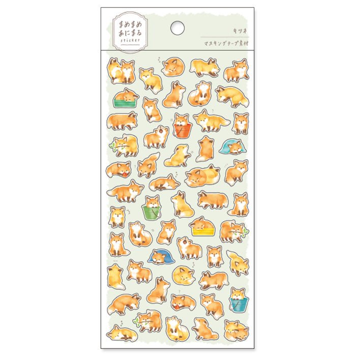 Stickers Mame - Mame - Animal Sticker - Fox från Mind Wave. Ett ark med klistermärken med rävar. - Tidformera