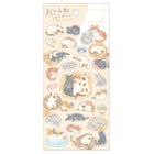 Stickers Ohirune family sticker - Nekoyama - san family från Mind Wave. Ark med klistermrke med katter på. - Tidformera
