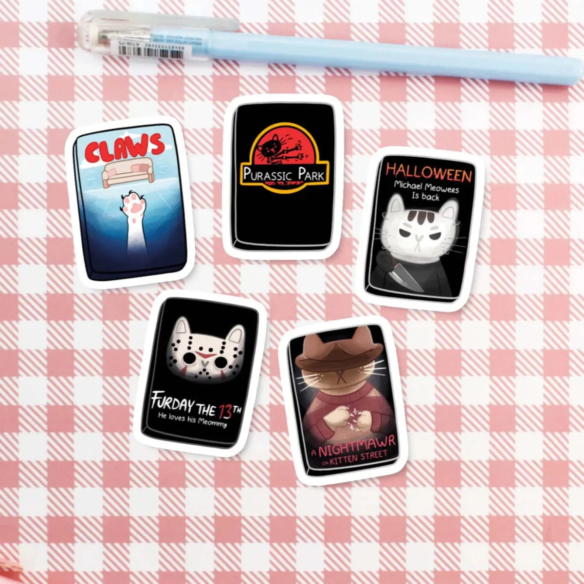 Stickers Pack - Cat Horror Movie - 3 - My Sweet Paper Card - Tidformera