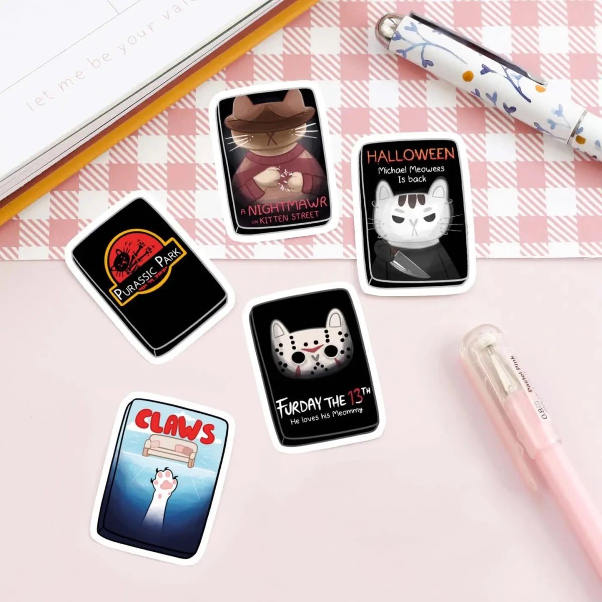 Stickers Pack - Cat Horror Movie - 1 - My Sweet Paper Card - Tidformera