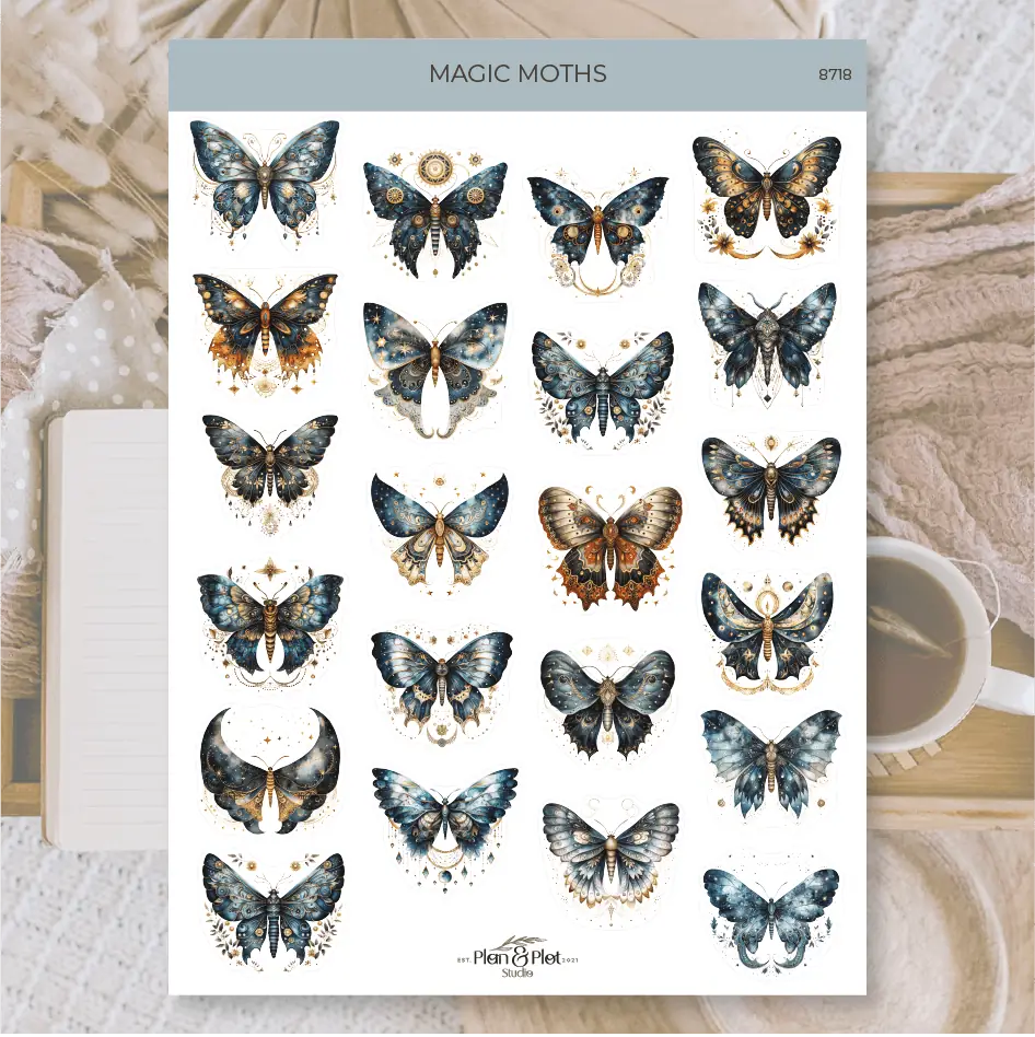 Stickers Plan & Plot Studio - Vinyl - Magic moths - 1 - Plan & Plot Studio - Tidformera