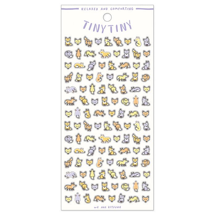 Stickers Tiny Tiny - Kitsune från Mind Wave. Ark med små klistermärken med rävar. - Tidformera