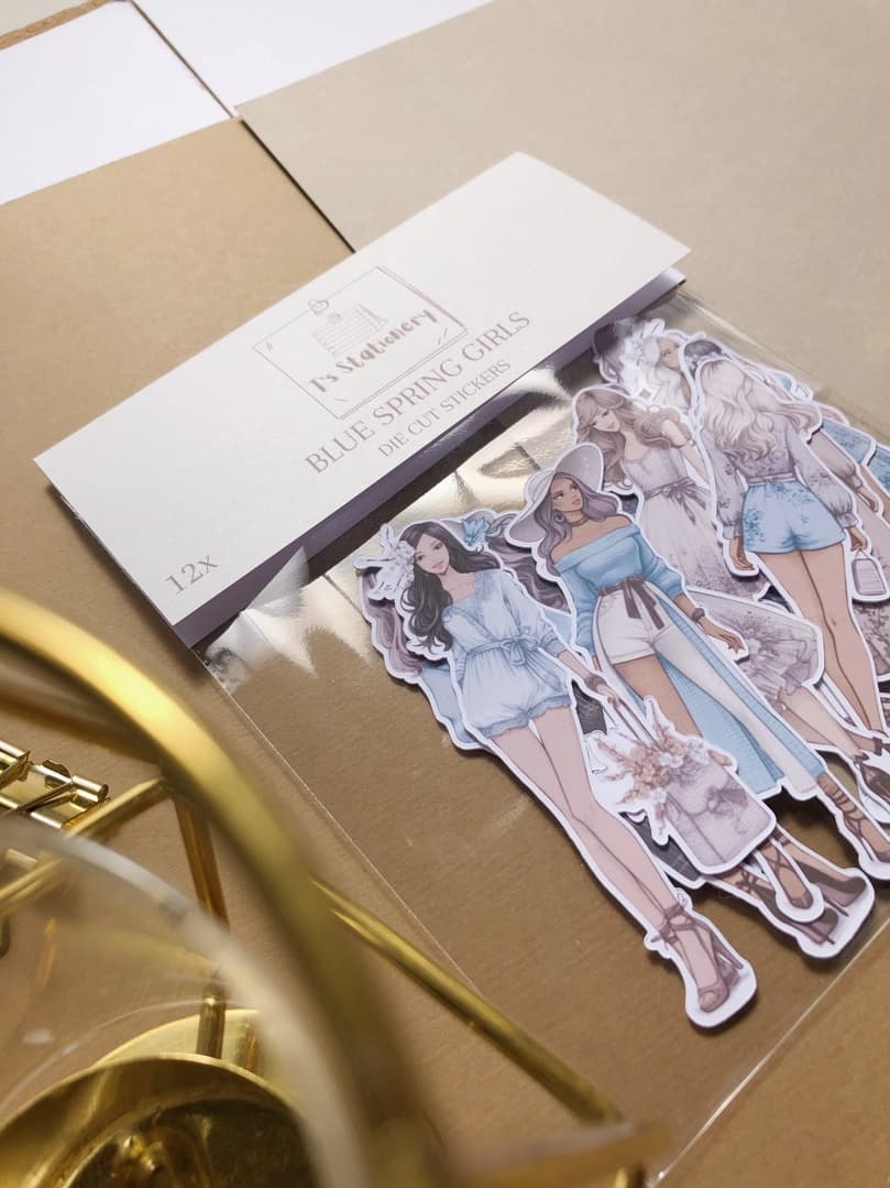 Stickers - T's Stationery - Blue Spring Girls - 6 - T's Stationery - Tidformera