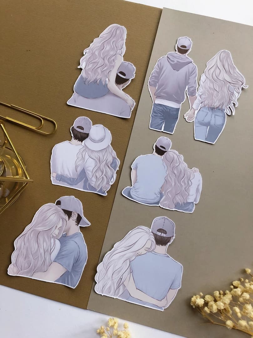 Stickers - T's Stationery - Couple - 2 - T's Stationery - Tidformera