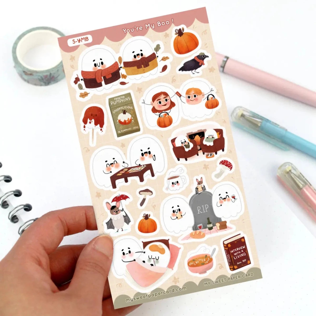 Stickers - You're My Boo - Ghosty - 2 - My Sweet Paper Card - Tidformera
