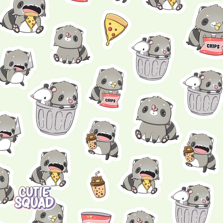 Stickersheet CutieSquad - Wacky Raccoons - 2 - CutieSquad - Tidformera
