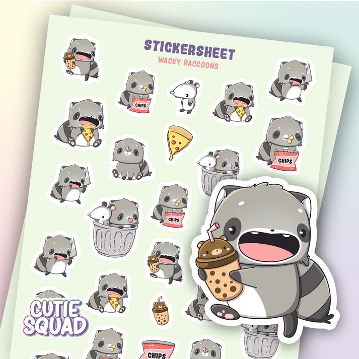 Stickersheet CutieSquad - Wacky Raccoons - 1 - CutieSquad - Tidformera