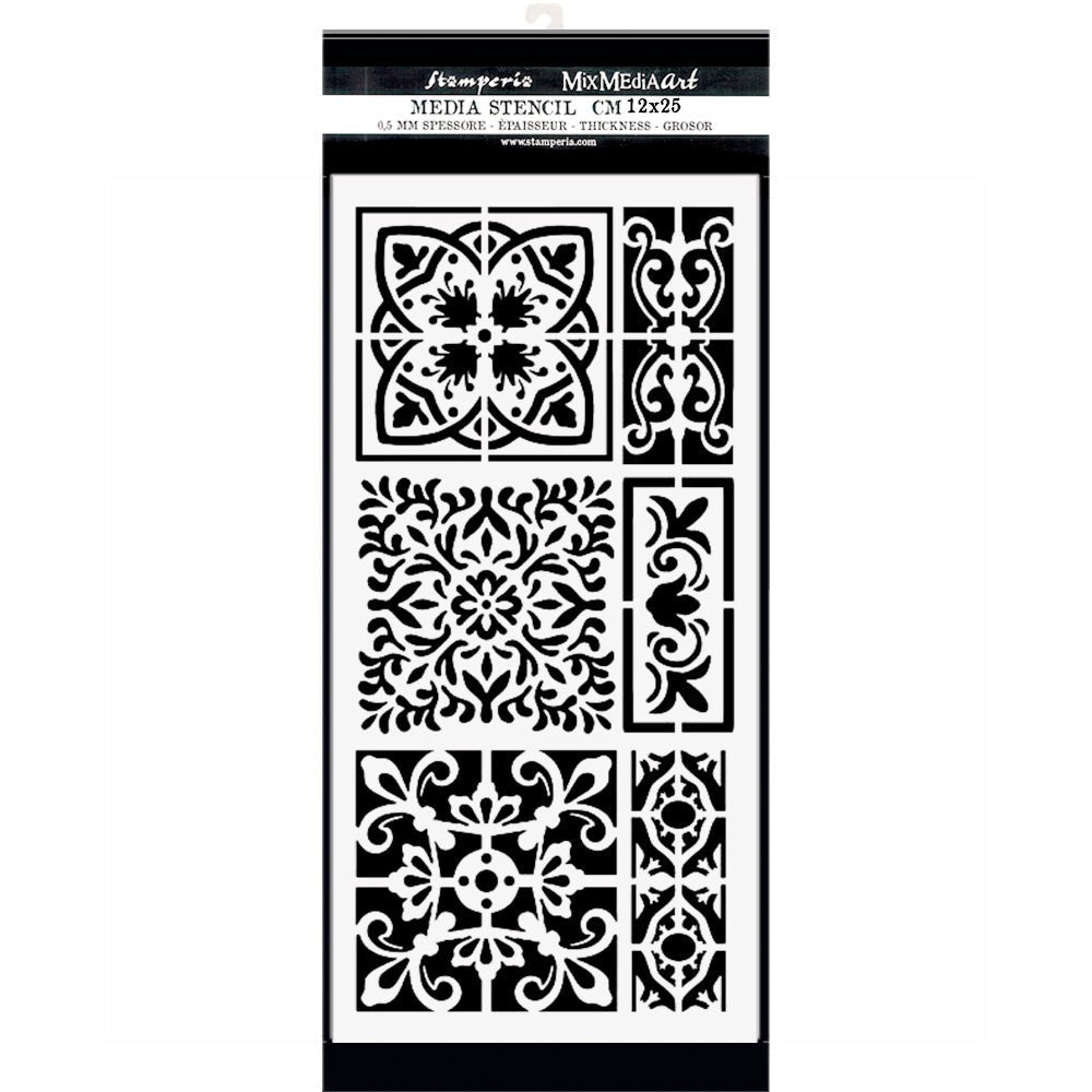 Thick Stencil 12 x 25 cm - Tiles - 1 - Stamperia - Tidformera