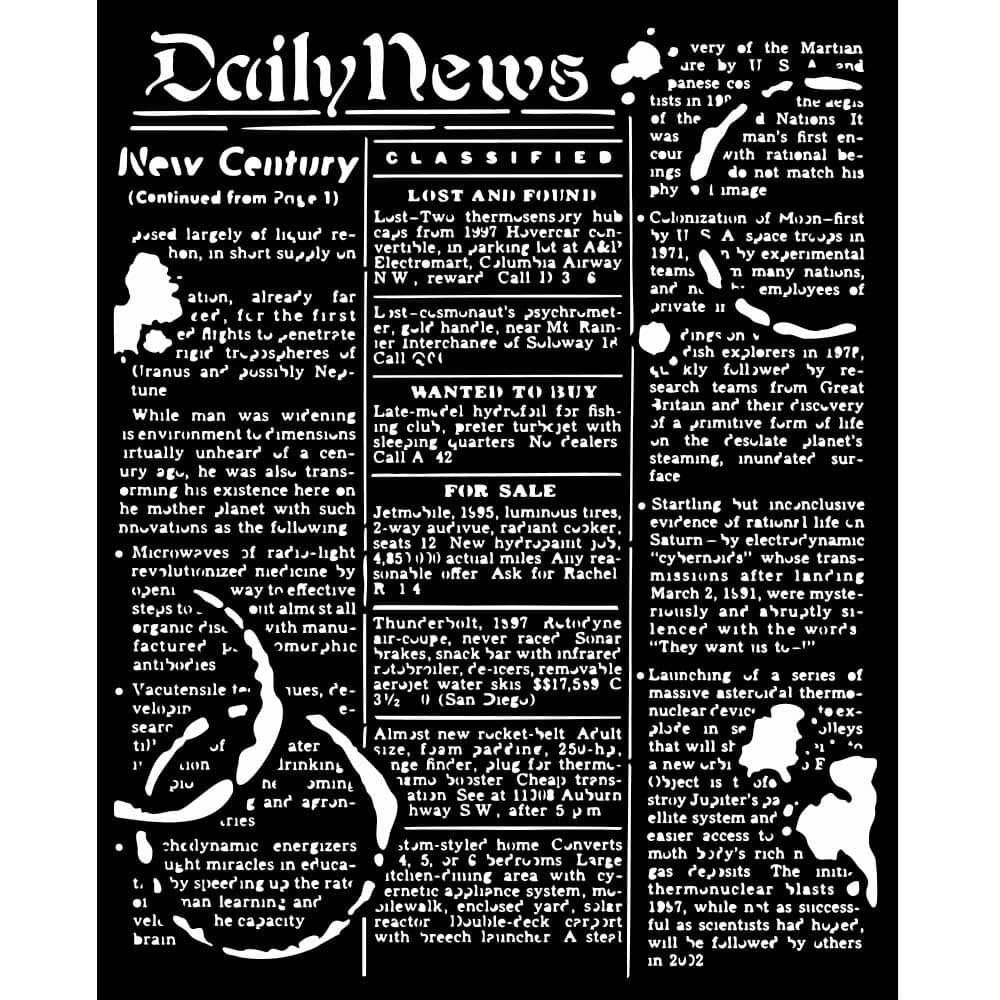 Thick Stencil 20 x 25 cm - Coffee and Chocolate - Daily News - 1 - Stamperia - Tidformera