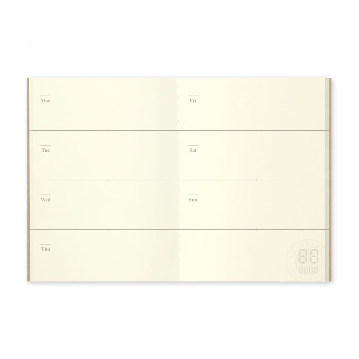 TN Passport Refill 007. Free Diary (Weekly) - 2 - Traveler's Company - Tidformera