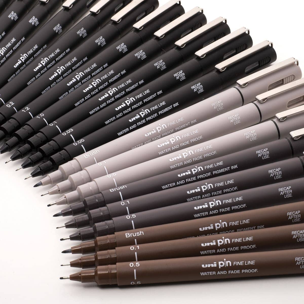 Uni Pin Fineliner Dark Gray 0,5 - 2 - Uni Mitsubishi Pencil - Tidformera