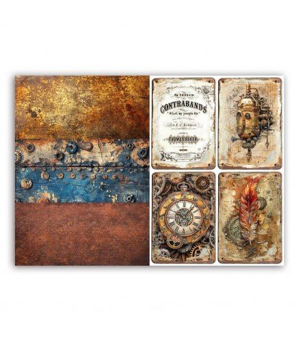 Vellum Paper A4 10-pack - Steampunk - 6 - Paper Designs - Tidformera