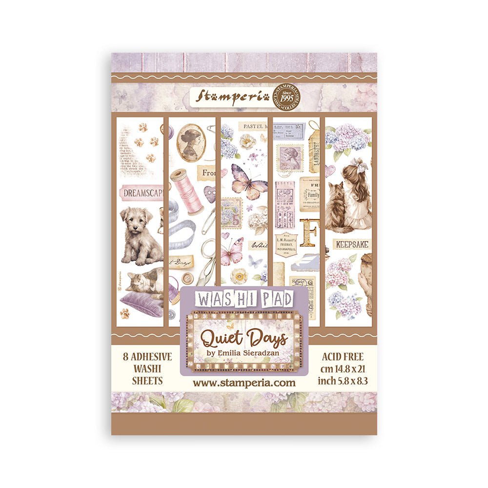 Washi pad - Quiet Days - 1 - Stamperia - Tidformera