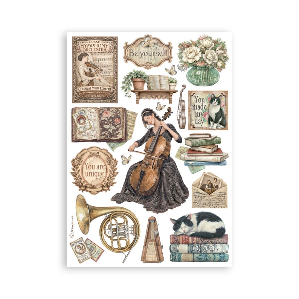 Washi pad - Symphony - 6 - Stamperia - Tidformera