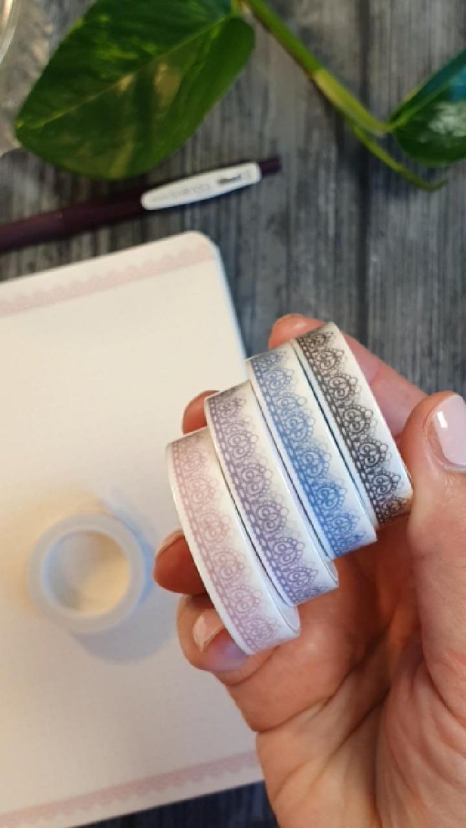 Washi tape 10 mm - Lace - Lilac Easter - 5 - Lana's Scrap Shop - Tidformera