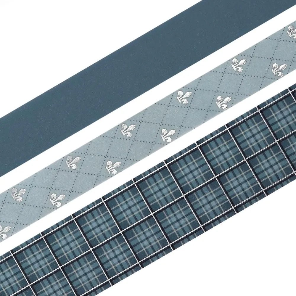 Washi tape Color Check 3 - pack - Smoke Blue - 4 - BGM - Tidformera