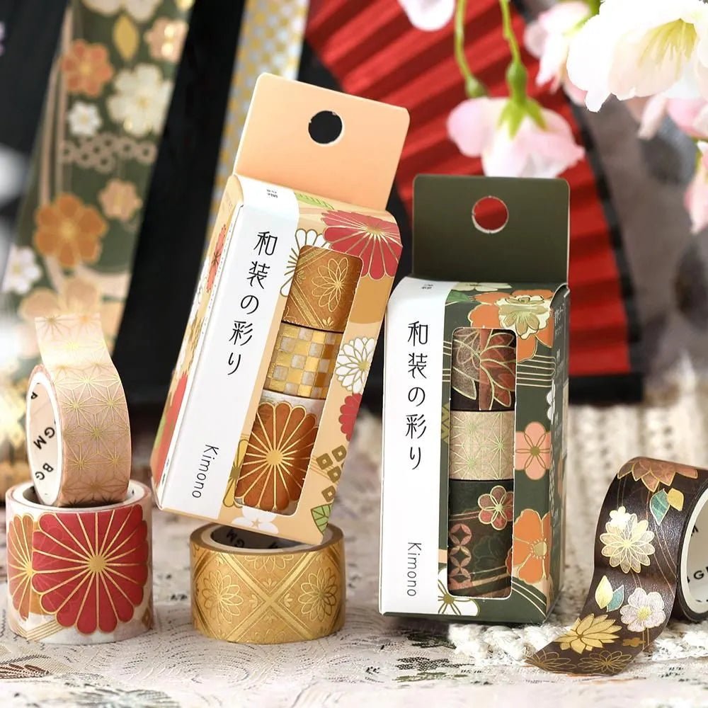 Washi tape Color of japanese clothing 3 - pack - Dark Green - 5 - BGM - Tidformera