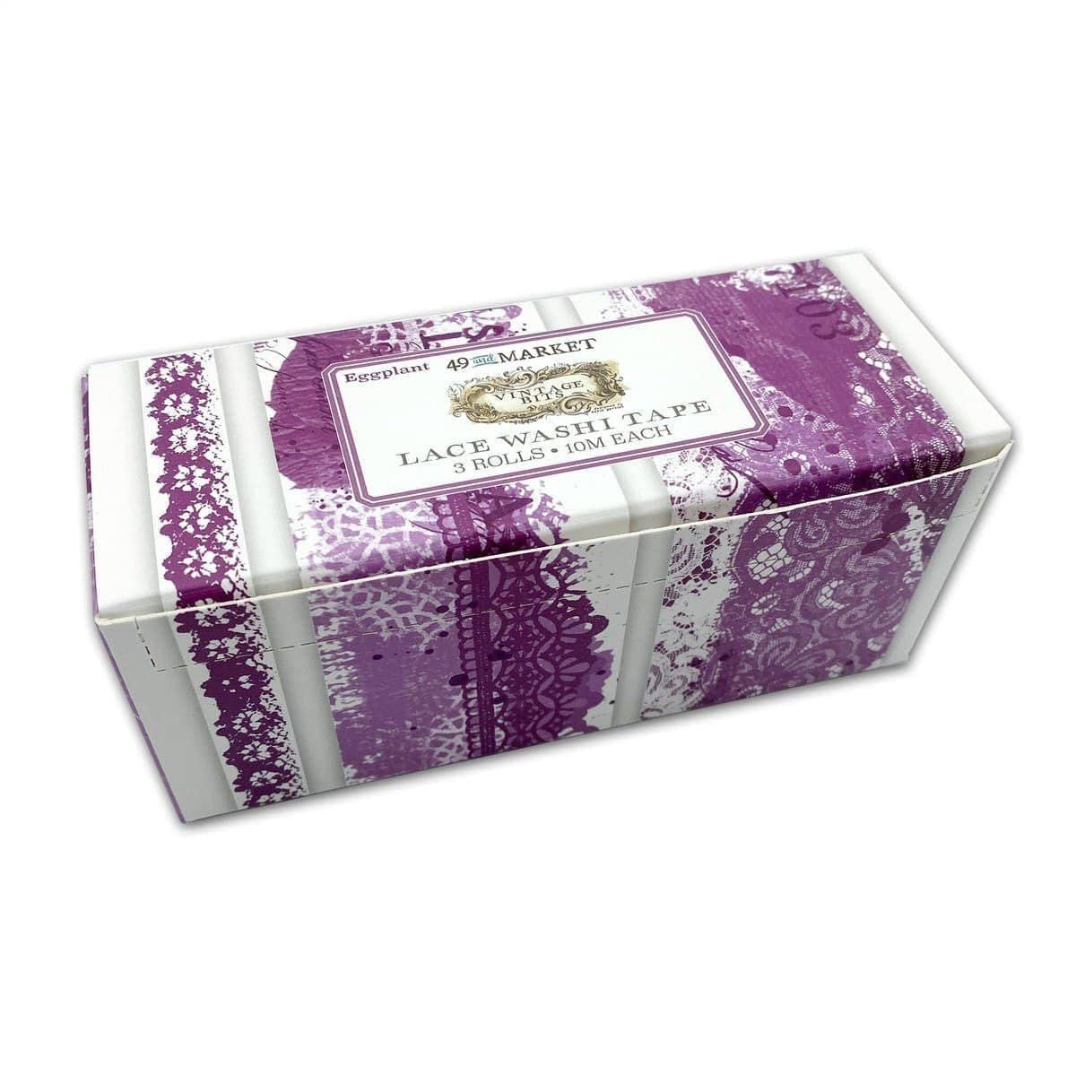 Förpackning med Washi tape Lace 3 - pack - Eggplant från 49 and Market - Tidformera