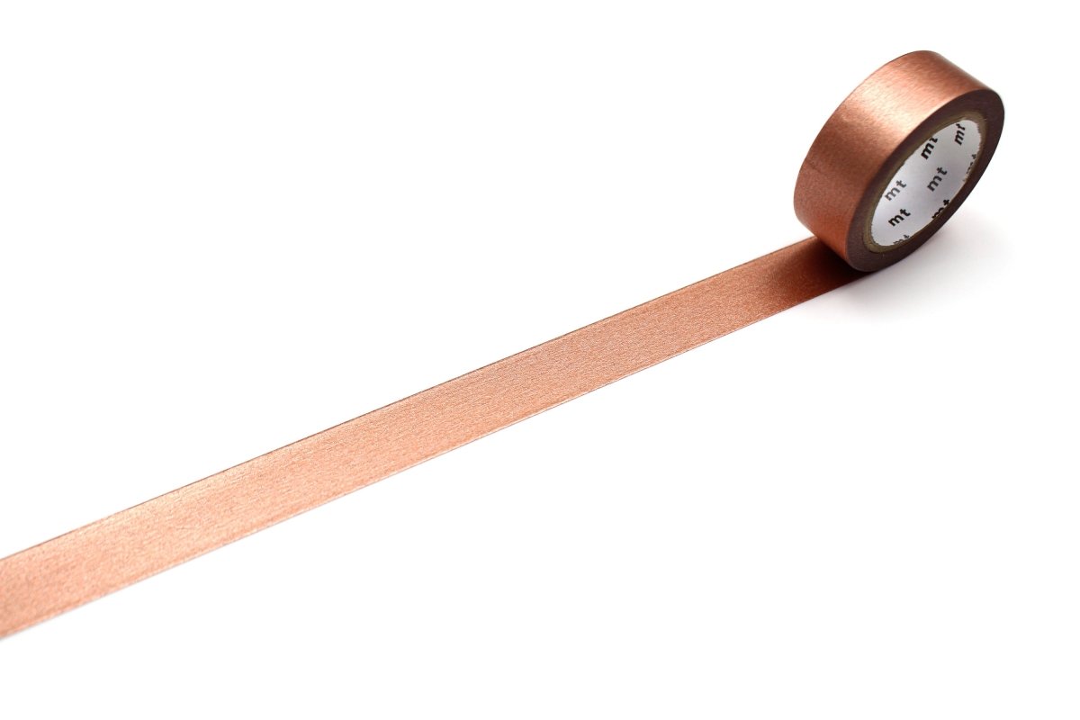 Washi Tape Metallic - Bronze från MT masking tape - Utrullad bronsfärgad washi tape - Tidformera