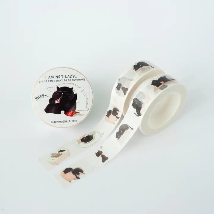Washi tape Mocha - I Am Not Lazy... - 1 - Moonaries illo - Tidformera