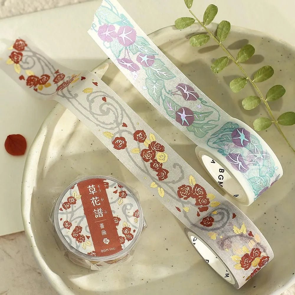 Washi Tape Morning Glory - 4 - BGM - Tidformera