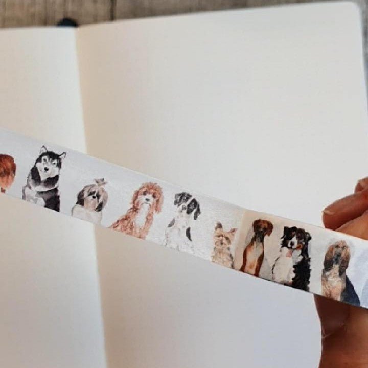 Hundmotiv på washi tape. Tidformera
