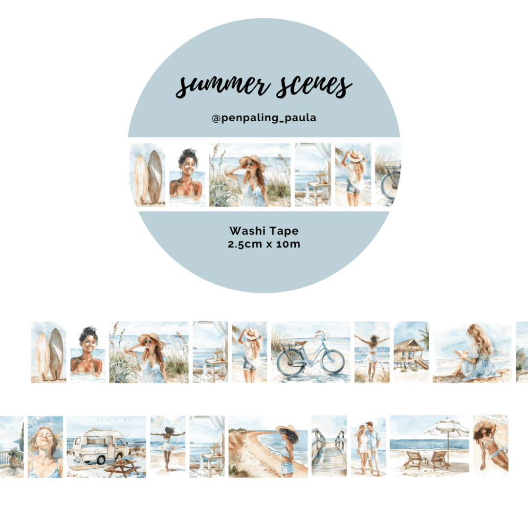 Washi tape - Penpaling Paula - Summer scenes 25 mm - 1 - Penpaling Paula - Tidformera