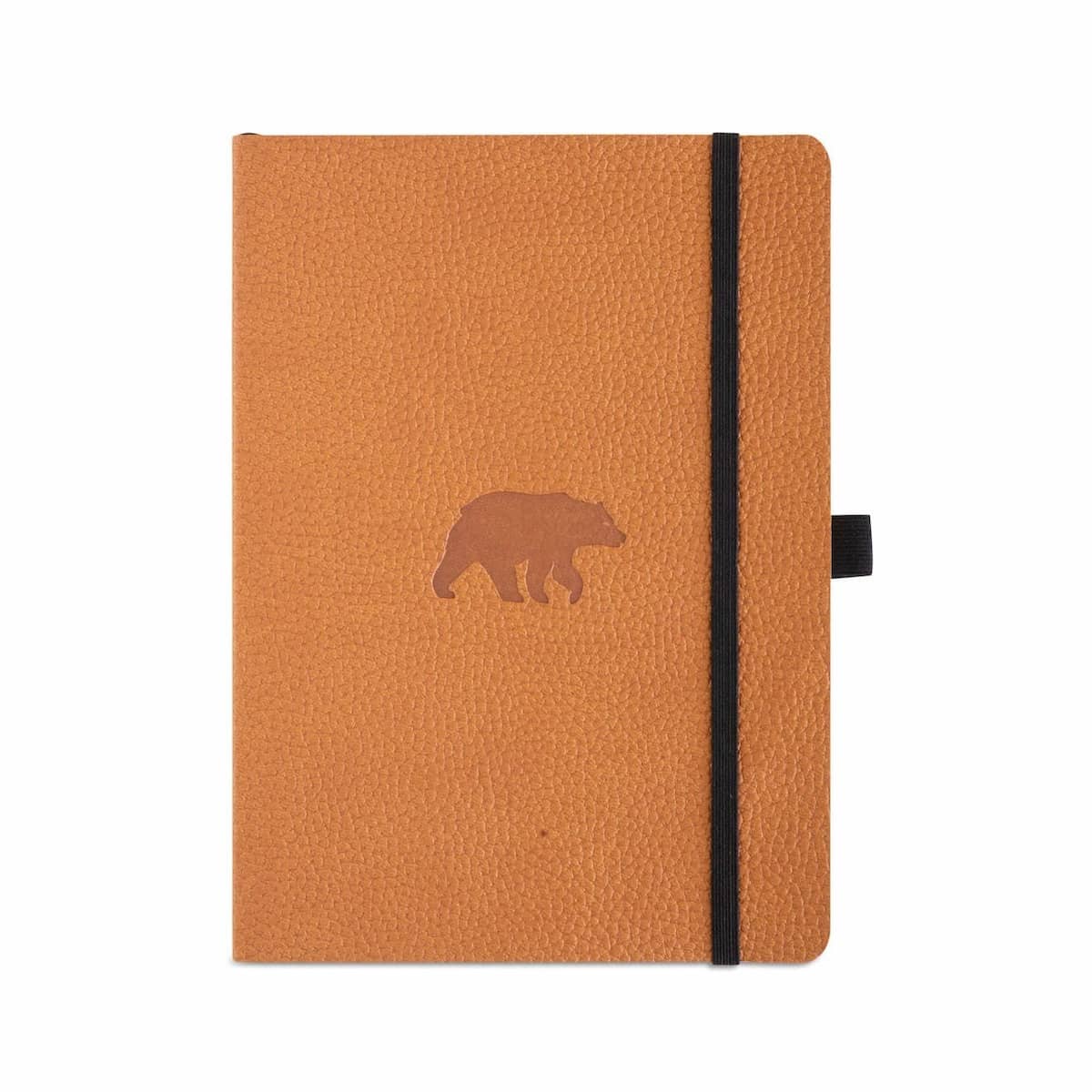 Wildlife A5 Soft cover Dotted Bear frÄn Dingbats* - Brun anteckningsbok med en björn pÄ. Boken har mjuk pÀrm, svart gummiband för stÀngning samt pennhÄllare.
- Tidformera