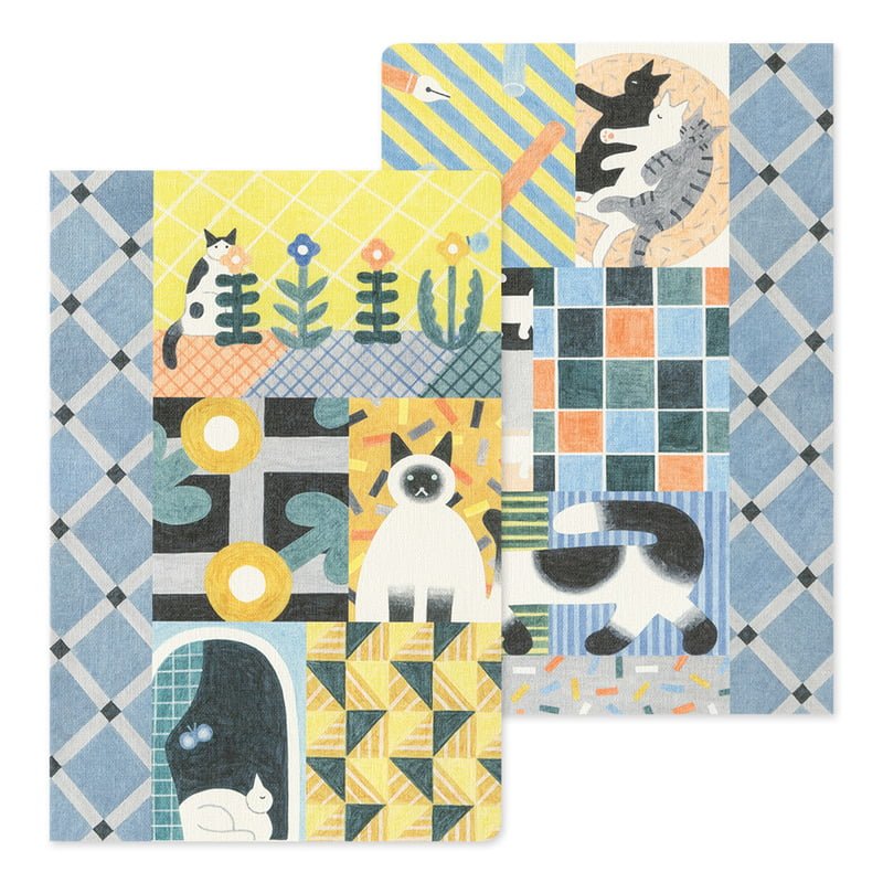 Yuru Log Notebook B6 Dotted - Cat - 2 - Midori - Tidformera