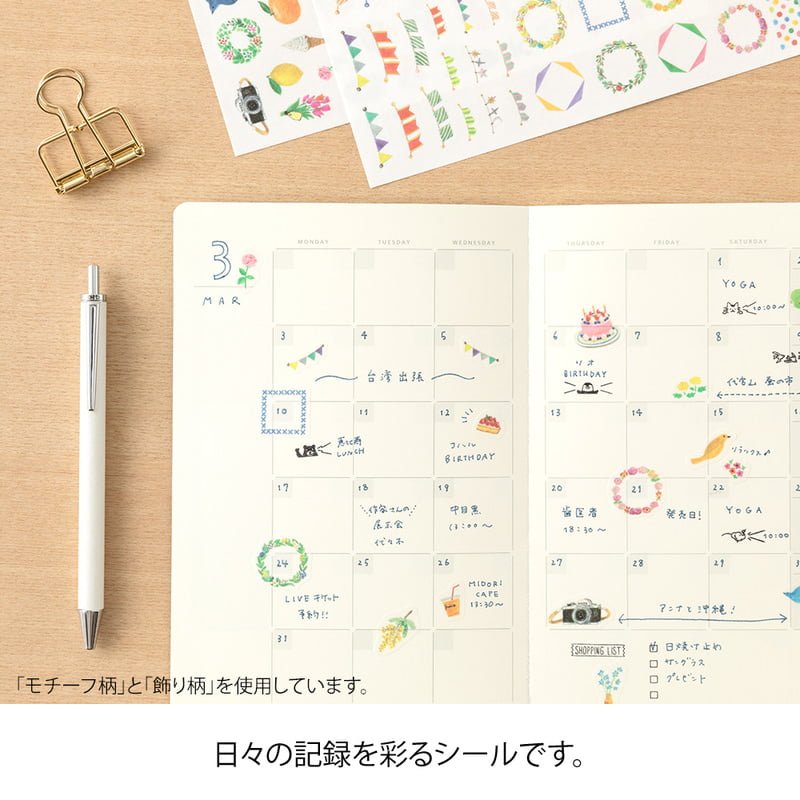 Yuru Log Sticker 1 ark - Feelings - 4 - Midori - Tidformera