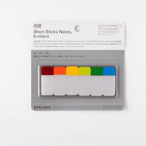 008 Short Sticky notes Set A. Förpackning med korta indexflikar med 6 färger från Stálogy - Tidformera