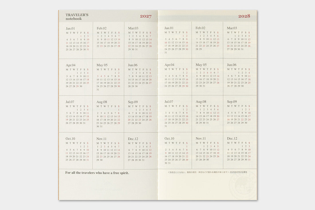 TRC 2027 Monthly Diary Regular size
