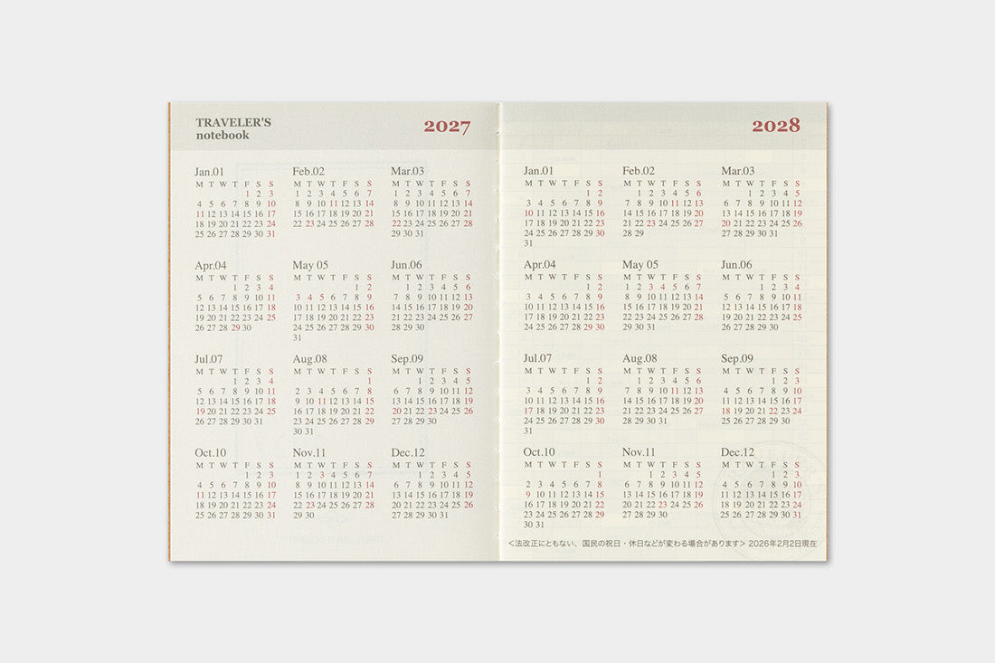 TRC 2027 Monthly Diary Passport size