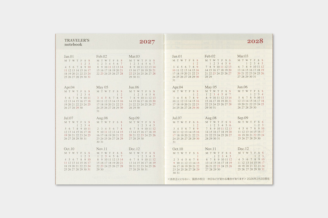 TRC 2027 Weekly Diary Passport size