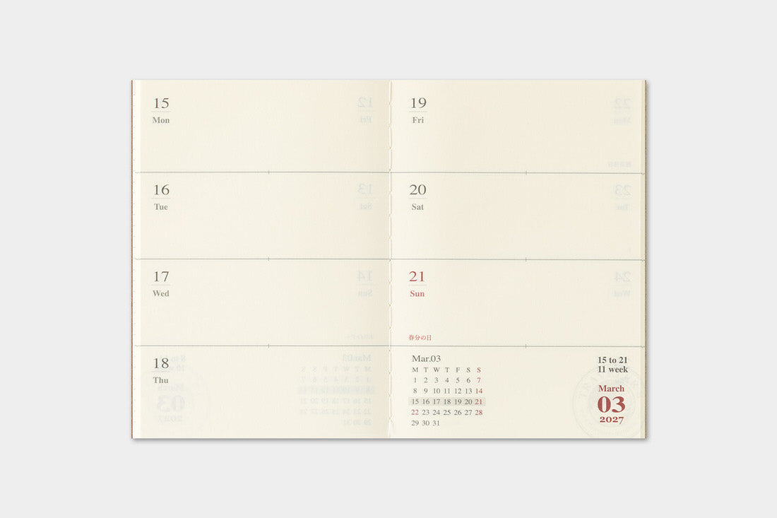 TRC 2027 Weekly Diary Passport size