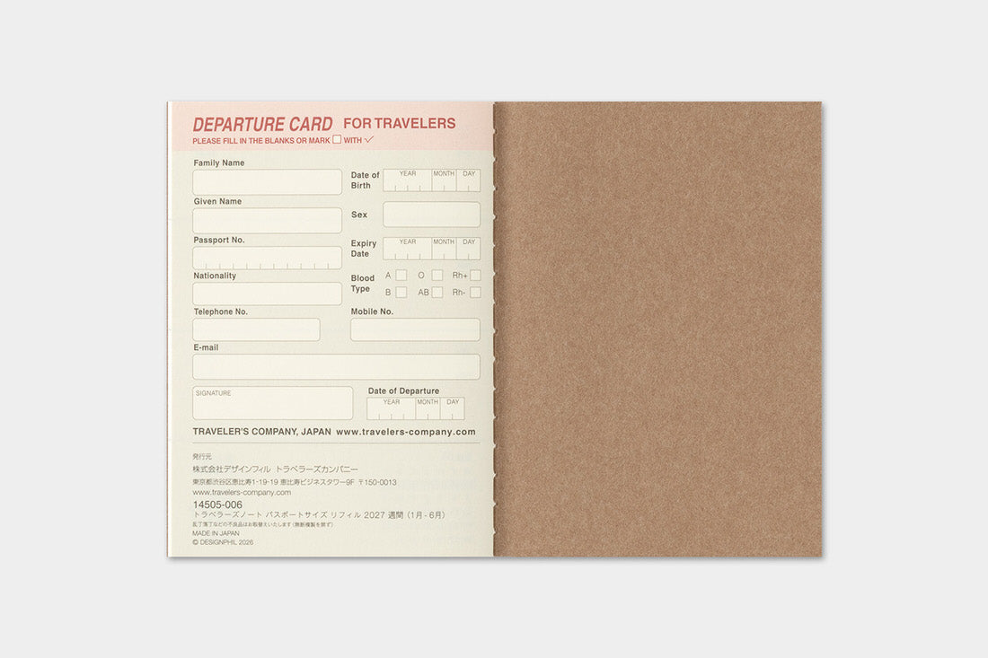 TRC 2027 Weekly Diary Passport size