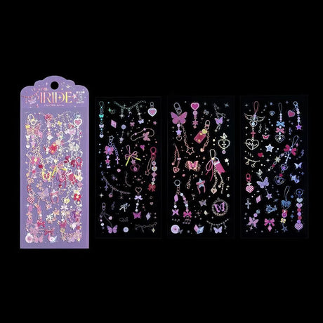 Clear stickers IRIDE 3-pack - Glitter Charm