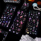 Clear stickers IRIDE 3-pack - Glitter Charm