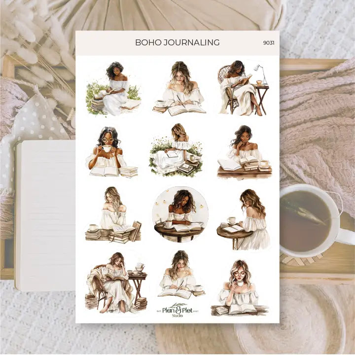 Stickers Plan & Plot Studio Vinyl - Boho Journaling