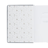 Insidan på pärmen på Forest Foxes Dotted notebook från Archer & Olive. Tidformera