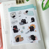 Sticker Sheet - Mocha Cat - Work life (un)balance