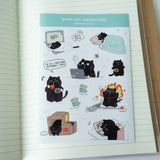 Sticker Sheet - Mocha Cat - Work life (un)balance